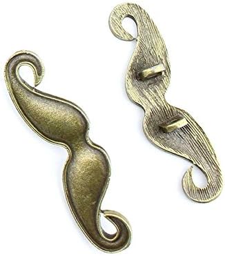 100 Pieces Jewelry Making Charms Wide Beard Mustache findings craft lots necklace bronze