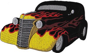 Application Black Hot Rod with Flames Patch