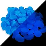 VERKB 100pcs Glow in the Dark Stones, Garden Pebbles Rocks for Outdoor, Walkway, Window, Yard Grass, and Fish Tank Decoration (Deep Blue)