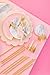 Sugar & Cloth Peach and Gold Plastic Disposable Flatware Set, 36-Piece, Service for 12