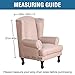 H.VERSAILTEX Wing Chair Slipcover Chair Covers for Wingback Chairs Wingback Chair Covers Slipcovers 1 Piece Stretch Sofa Cover Furniture Protector Soft Spandex Jacquard Checked Pattern, Navy