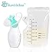 Bumblebee Manual Breast Pump with 30PCS Milk Storage Bags Breastfeeding Collection Milk Pump with Star Shape Silicone Stopper with lid in Gift Box Food Grade Silicone Breast Pump