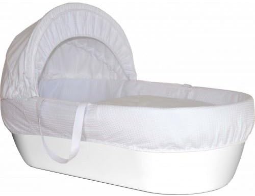 Shnuggle Basket Pure White With White Waffle Cosy Quilt (Dispatched From UK)
