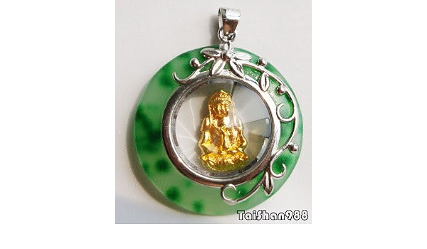Green Jade 18KGP Gold Buddha GIFT 