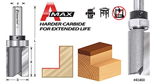 Amana Tool - 45481 Carbide Tipped Flush Trim Plunge Template 1/2 Dia x 3/8 x 1/4" Shan