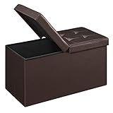 SONGMICS 30 Inches Folding Storage Ottoman Bench
