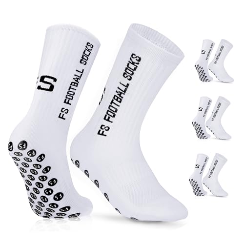 Gohanny Football Socks 3 Pairs Non-Slip Football Socks, Sizes 35-39 39-46, Football Socks for Men and Women, Children - Non-Slip Grip Socks Football - Sports Socks Breathable