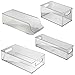 InterDesign 4 Piece USA Made Stackable Kitchen Transparent Storage Organizer Bins for Fridge, Freezer, Pantry and Cabinet Organization