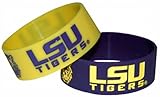 NCAA LSU Tigers Wide Band Silicone Bracelet (Pack of 2), Team Color
