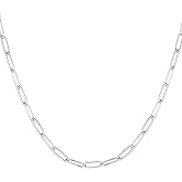 Embolden Jewelry Women's Gold Paperclip Chain Necklace | 18K Gold Interlocking Link Chain Oval-Link Necklace 18'' with Extender