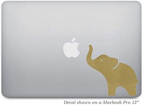Large Gold Elephant Macbook Decal - Sticker Removable Vinyl Skin 4.8"x4.7" - for Apple Macbook Pro Air Mac Laptop - G001-GREY
