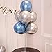 AULE Silver Metallic Chrome Latex Balloons 12 Inch 50 Pcs Happy Birthday Baby Showers Bridal Shower Weddings Bachelorette Party Decorations
