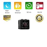 Mini Spy Hidden Nanny Camera, Portable, Full HD Video Recording, 1080P, Night vision, Motion Detection, Indoor and Outdoor Covert Security for Home and Office
