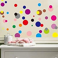 ufengke Polka Dots Wall Stickers Colorful Circle Wall Decals Art Decor for Kids Bedroom Nursery DIY