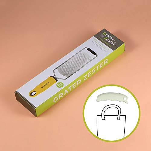 PRO Zester Grater - Parmesan Cheese, Citrus, Lemon, Lime, Ginger, Chocolate, Fruits, Soft Grip Handle, Fine Stainless Steel Blades with Protector, Hand-held Kitchen Tool, Dishwasher Safe
