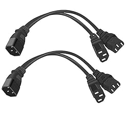 Hisonde 2 Pack UPS Server Y Splitter C14 to 2 x C13