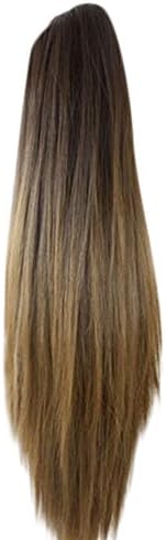 Keliay Cosplay Party Disco Funny Women Fashion Claw Clip Long Straight Ponytail Hair Extensions Wig Hairpiece