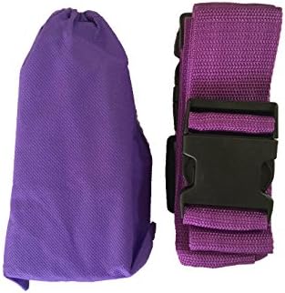 MyTrip Heavy Duty Extra Long Cross Suitcase Travel Belt Luggage Strap with Bag (Purple)
