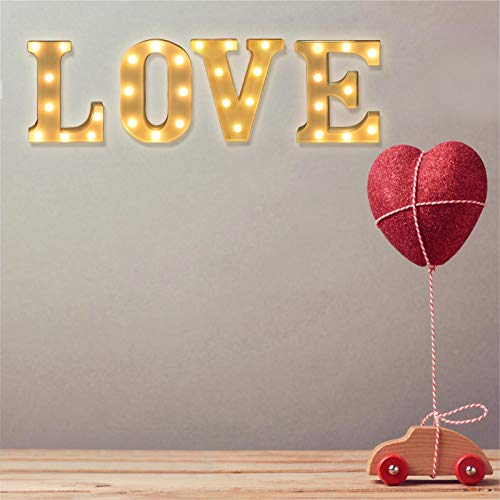 LED Marquee Letter Lights Sign, Battery Powered Light Up Alphabet Letters for Bedroom Wedding Birthday Party Christmas Home Bar Decoration