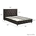 DHP Dakota Upholstered Platform Bed with Diamond Button Tufted Headboard and Footboard, No Box Spring Needed, Full, Black Faux Leather
