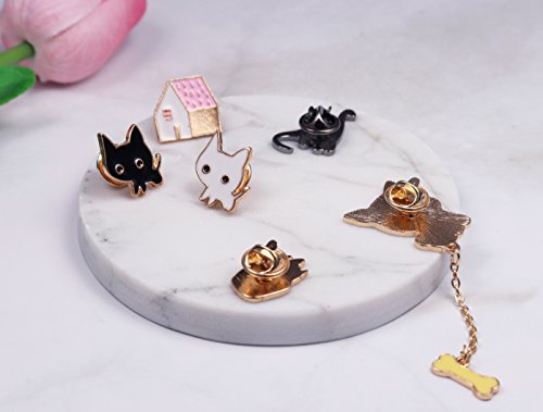 Lemoo Cute Enamel Lapel Pin Sets Carton Animal Brooch Pin (Dinosaur Dog Cat Set of 6)