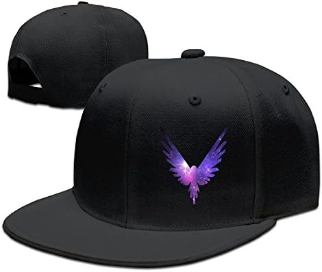 LiwnzhenSH Cotton Starry Sky Parrot Logo Unisex Flat Brim Baseball Hat Black