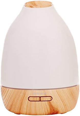 Wansu 500ml Aroma Essential Oil Diffuser, Ultrasonic Cool Mist Humidifier Air Humidifier with 7 Color LED Waterless Auto Shut-off,for Home, Yoga, Office, Spa, Bedroom, Baby Room;Light Wood Grain