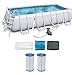 Bestway 18ft x 108in Above Ground Pool Set w/Ladder, Pump & Cartridges (2 Pack)