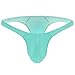 FFESHOW Men's Smooth Bikini Pouch Underwear G String Thongs Turquoise One Size