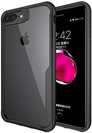 IPhone8plus, iphone7plus mobile phone case transparent anti falling silica gel (black)