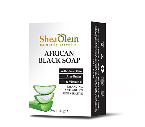 SheaOlein-African Black Soap w/Shea Olein, Aloe Butter & Vitamin E. 5 oz Bar (1 Bar)