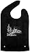 Classic Bib Designs Adult Bibs for Eating: Reusable with Crumb Catcher Pocket - For Men and Women (Steam Train - Black)