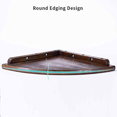 Ipetson Wooden Corner Shelf Unit 1 Pcs Round End Oak Wood Hanging