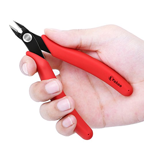 VAKOO Wire Flush Cutter 5-Inch VK-Ita Micro Diagonal Cutting Pliers for Electronics and Jewelry Marking- Red
