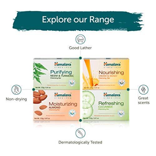 Himalaya Cleansing Bar Soaps Variety Pack, Neem & Turmeric, Almond