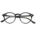 zeroUV Vintage Inspired Clear Lens Small Circle Round Sunglasses (Black)