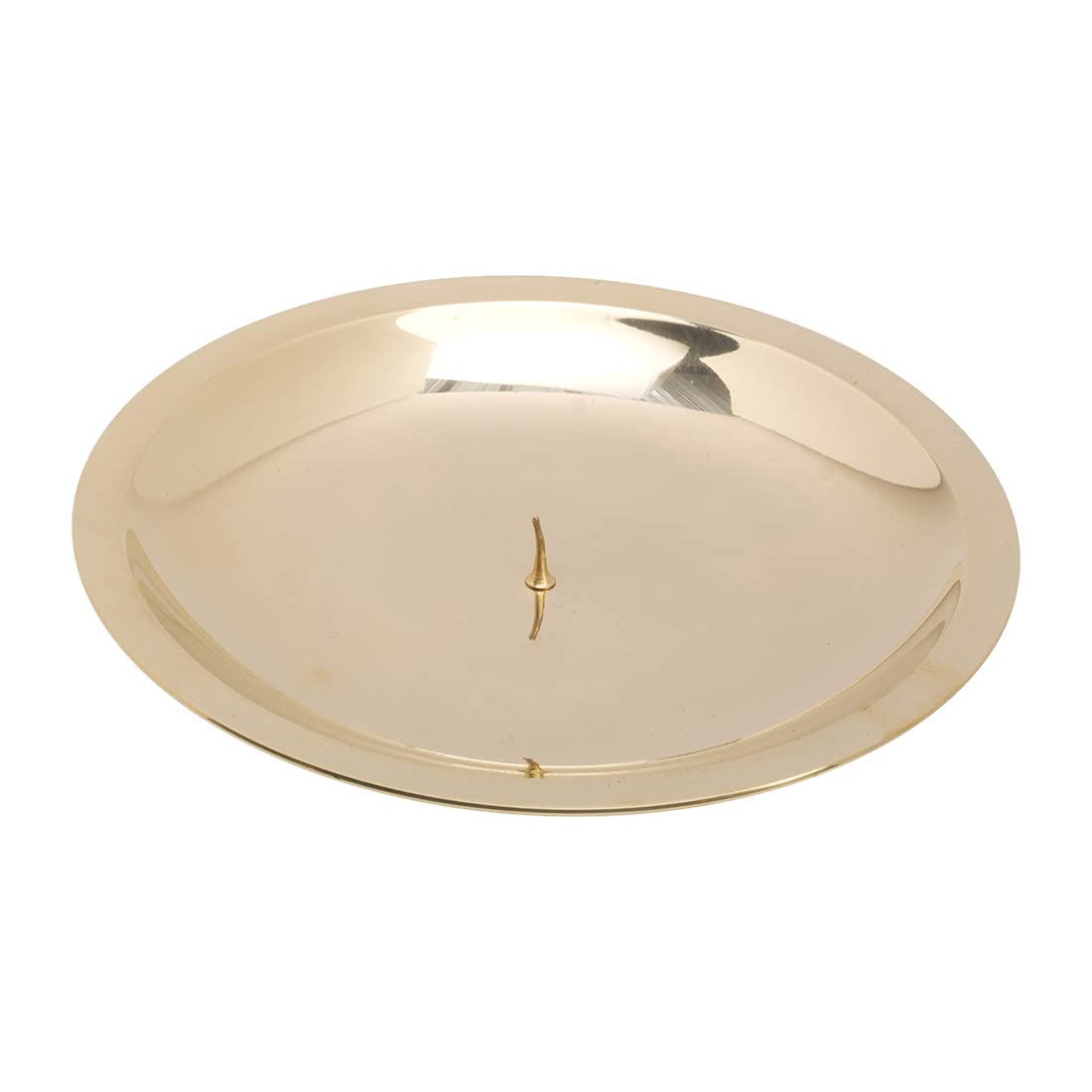 NKlaus Candle Plate with Spike Ø16cm Brass gold polished Candle Coaster Candle Holder 10569