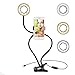 Kekh Selfie Ring Light with Stand and Phone Holder for Live Stream and Makeup [3-Light Mode] [10-Level Brightness] Lazy Bracket with Flexible Long Arms Clip Mounts for iPhone & Free Bluetooth Remote