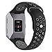 For Fitbit Ionic Bands, VODKE Soft Silicone Replacement Sports watch Bands/Strap/Bracelet/Wristband Accessory For Fitbit Ionic Men Women Large (Black+Gray)