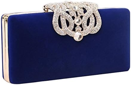 ZLMBAGUS Womens Lady Evening Bag Decorative Rhinestone Closure Cocktail Wedding Party Handbag Clutch Purse Wallet,Blue