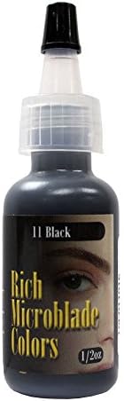 Rich Microblade Cosmetic Permanent Brow Makeup BLACK 1/4oz 0.25oz Tattoo Ink Color Skin Pigment Bottle
