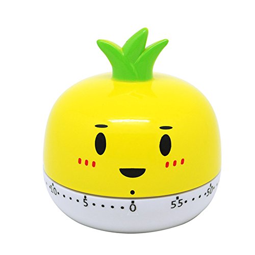 Yiwa Kitchen Vegetable/Fruit Shape Timer Cute Cooking Mechanical Home Decor yellow