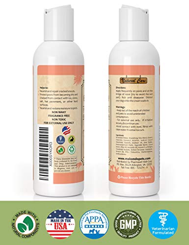 Dog Paw Balm Moisturizer. Natural Non Wax Snout Soother for Dogs, Protection Cream for Winter Snow and Summer Heat. Dog Nose Balm Preferred by Mushers, the Ideal Paws Lotion Complement for Dog Booties