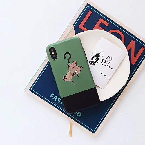 Maxlight for iPhone 7 8 Plus Case IMD Cute Tom and Jerry Soft TPU Back Cover Case for iPhone X XS MAX XR Cartoon Case (Green, for iPhone XR)