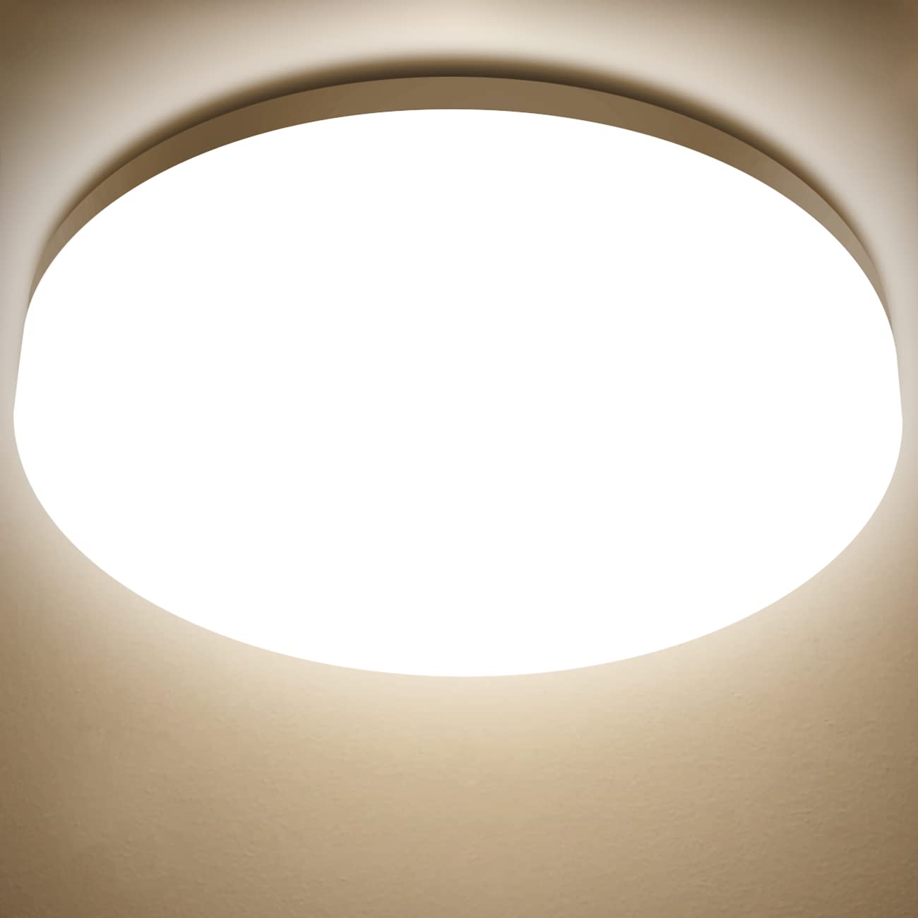 LVWIT 18W IP65 Bathroom Ceiling Light,Round Shower Lights Waterproof,1800LM 4000K Natural White,IP65 Downlights,Shower Light,Small Bathroom Light (280 * 50MM)
