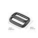DYZD Multi-size Straps Webbing Slide Triglides Plastic Slide Buckle for Backpack Bag (25 mm,Black)