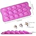 3 Pack Easter Egg Silicone Mold,DanziX Egg Shaped Chocolate Candy Molds with 15-Cavity Silicone Baking Mold for Candy Chocolate Jelly,Ice Cube-Red,Pink,Chocolate