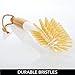 mDesign Bamboo Household Cleaning Sink Wet Scrubber Brushes, Stiff Bristles, for Kitchen, Bathroom, Laundry - Combo Includes Mini Palm, Long Handled Dish, Utility Brush - Set of 3 - White/Natural Wood