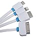 USB Cable,USB Charging Cable ,4-IN-1 Premium Quality USB Adapter Charging Cable for Iphone 6 Plus, 6, 5s 4 4s,Android Smart Phones and Tablets (white&blue)
