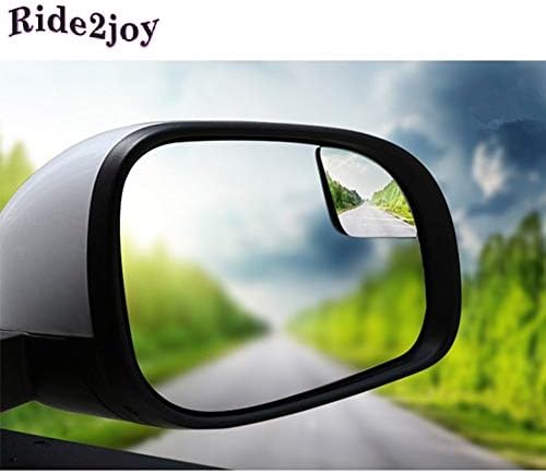 Ride2joy Blind Spot Mirror Square Angle Mirror Adjustable Convex Rear View Mirror 360°Rotate for All Universal Vehicles Car Stick on Design 2 Package and Improve Your Blind Spots | Parking
